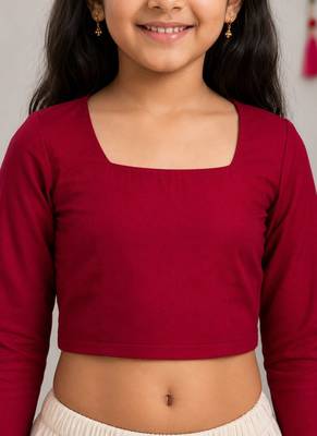 Off white cotton embroidered  zari work kids lehenga choli 2