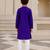 Purple cotton stitched  mirror work boys kurta pyjama