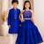 Royal blue cotton stitched  mirror work boys kurta pyjama