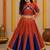 Red silk blend embroidered  zari work kids lehenga choli