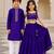 Purple cotton stitched  mirror work boys kurta pyjama