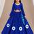Royal blue cotton embroidered  patch work kids lehenga choli