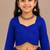 Royal blue cotton embroidered  patch work kids lehenga choli