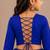 Royal blue cotton embroidered  patch work kids lehenga choli