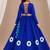 Royal blue cotton embroidered  patch work kids lehenga choli