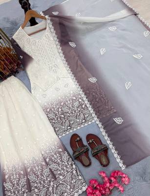 Purple Color Embroidery Work Georgette Salwar Suit 4