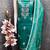 women's sea green unstitched roman silk dress material with embroidered dupatta