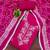 women's magenta unstitched roman silk dress material with embroidered dupatta