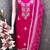 women's magenta unstitched roman silk dress material with embroidered dupatta