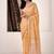 orange linen woven border saree