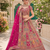 Rani Pink color Multi Thread Embroidery German Zari work Sequins Mirror work silk blend Lehenga Choli set