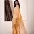 orange linen woven border saree
