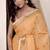 orange linen woven border saree