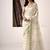 off white linen woven border saree