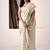 off white linen woven border saree