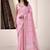 baby pink linen woven border saree