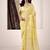 yellow linen woven border saree