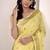 yellow linen woven border saree