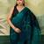 teal color smart and ethnic silk blend fabric digital printed girlie fancy saree