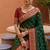 bottel green color soft silk blend fabric woven designer ethnic partywear saree