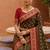 dark mahendi color soft silk blend fabric woven designer ethnic partywear saree