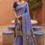 lavender color soft silk blend fabric woven designer ethnic partywear saree