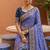 lavender color soft silk blend fabric woven designer ethnic partywear saree