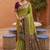 olive color soft silk blend fabric woven designer ethnic partywear saree