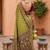 olive color soft silk blend fabric woven designer ethnic partywear saree