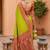 perrot green color soft silk blend fabric woven designer ethnic partywear saree