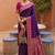 purple color soft silk blend fabric woven designer ethnic partywear saree