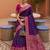 purple color soft silk blend fabric woven designer ethnic partywear saree