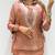 brown color embroidered and beads wrok silk blend salwar suit
