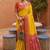 yellow color soft silk blend fabric woven designer ethnic partywear saree