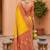 yellow color soft silk blend fabric woven designer ethnic partywear saree