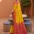 yellow color soft silk blend fabric woven designer ethnic partywear saree