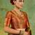 brown color kanjivaram silk blend woven designer ethnic partywear saree