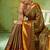 brown color kanjivaram silk blend woven designer ethnic partywear saree