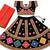 Black kutch work embroidered cotton mirrorwork chaniya choli set with dupatta