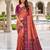gajri color smart and rich woven meenakari jacquard designer patola silk blend saree