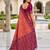 gajri color smart and rich woven meenakari jacquard designer patola silk blend saree