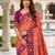 gajri color smart and rich woven meenakari jacquard designer patola silk blend saree