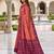 gajri color smart and rich woven meenakari jacquard designer patola silk blend saree