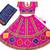 Pink kutch work embroidered cotton mirrorwork chaniya choli set with dupatta