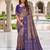 violet color smart and rich woven meenakari jacquard designer patola silk blend saree