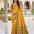 yellow color smart and rich woven meenakari jacquard designer patola silk blend saree