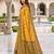 yellow color smart and rich woven meenakari jacquard designer patola silk blend saree