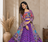 Purple Beautiful Digital Print & Mirror Work Cottton Navratri Lahenga Choli Set