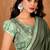 green color smart solid designer fancy ethnic partywear saree