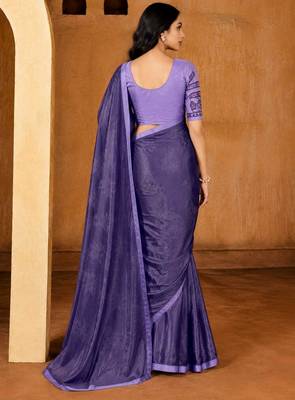 lavender color smart solid designer fancy ethnic partywear saree 2